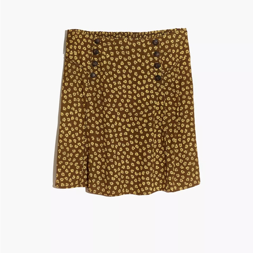 Madwell Never Worn Flower Mini Skirt in Green